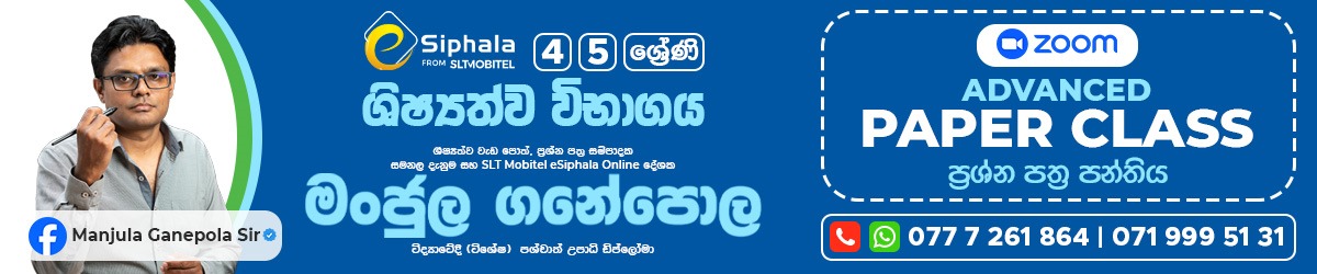 5 ශ්‍රේණිය ශිෂ්‍යත්ව ප්‍රශ්න පත්‍ර පන්තිය Advanced Paper Class STAGE